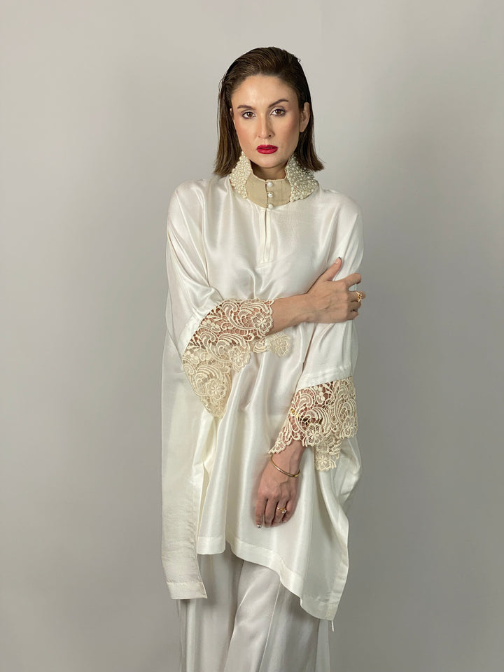 Maheen Khan - Lady In White - WHITE - RAW SILK - 1 Piece