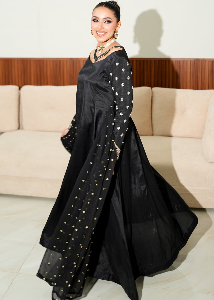 Allure By Ih - Maanvi Raw Silk Suit For Women - Black - 3 Piece