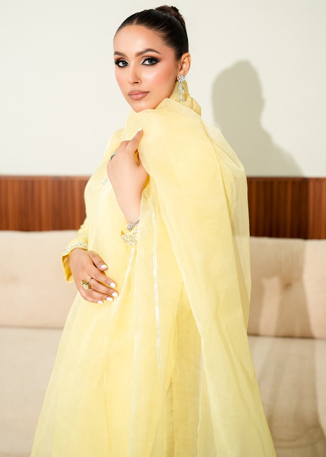 Allure By Ih - Buttercup Raw Silk Suit For Women - Yellow - 3 Piece