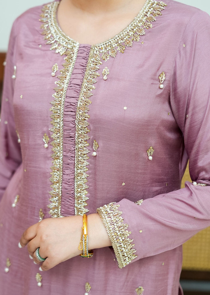 Allure By Ih - Dora Raw Silk Suit For Women - Purple - 3 Piece