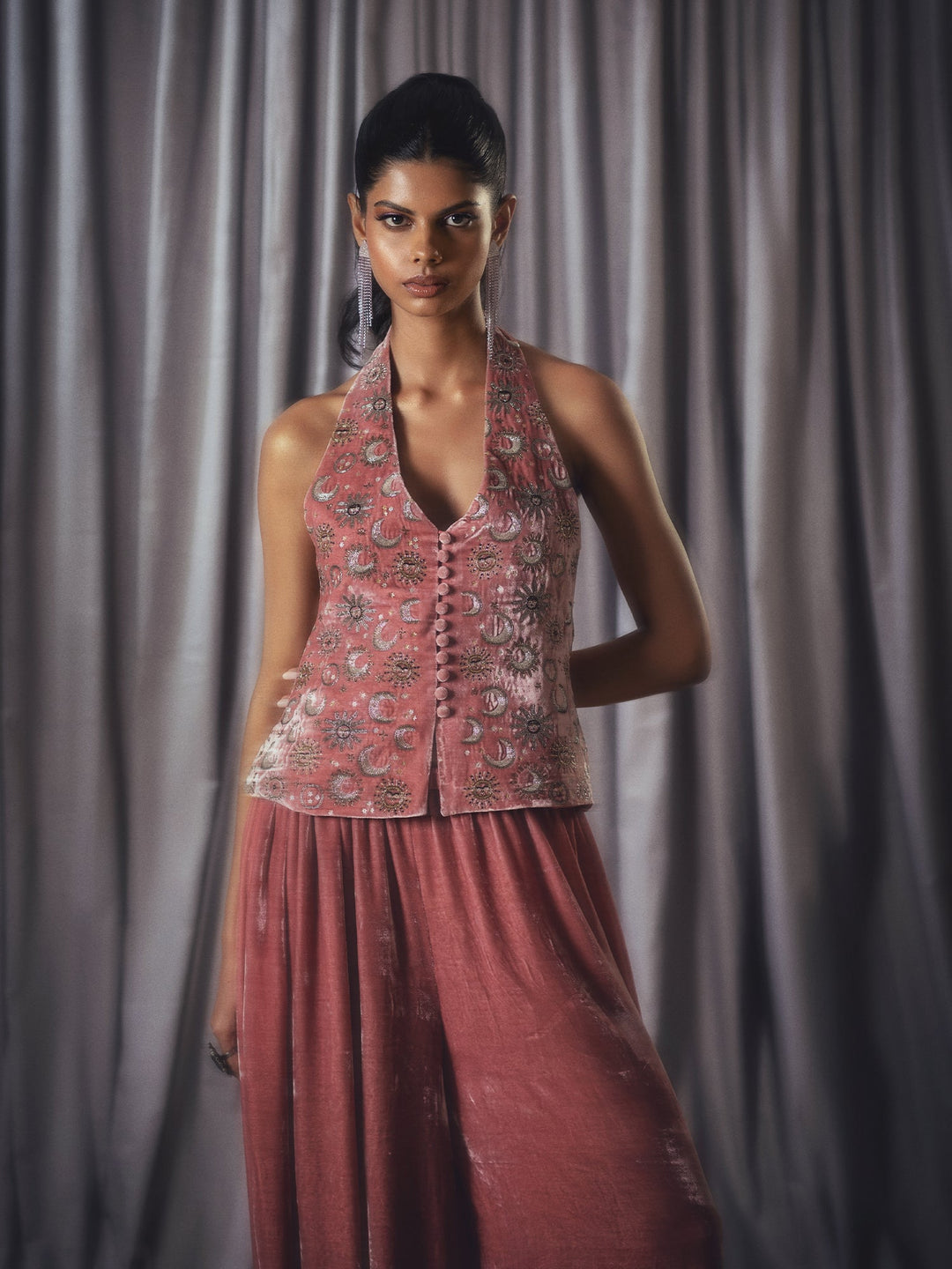 Sanam Chaudhri AFQ Jacket Pink 2 Piece
