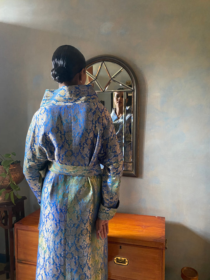 Gulabo - Nurelle Silk Brocade Navy Green Fusion For Women - 1 Piece