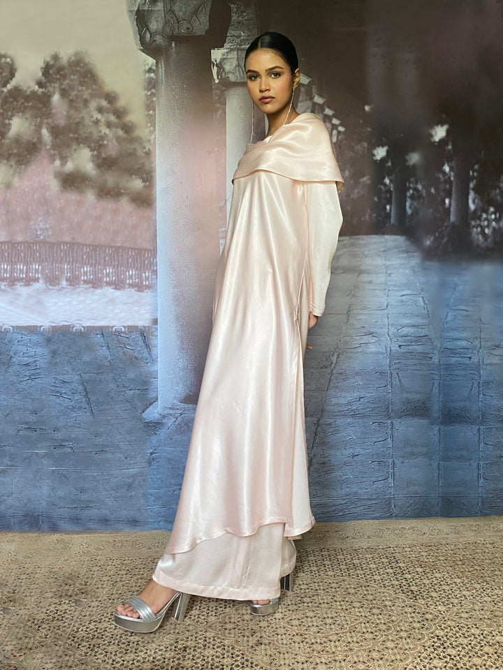 Gulabo - Nur Blended Silk Powder Pnk Tunic For Women - 2 Piece