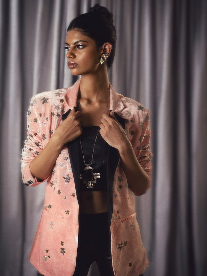 Sanam Chaudhri Arshu Jacket Pink 1 Piece