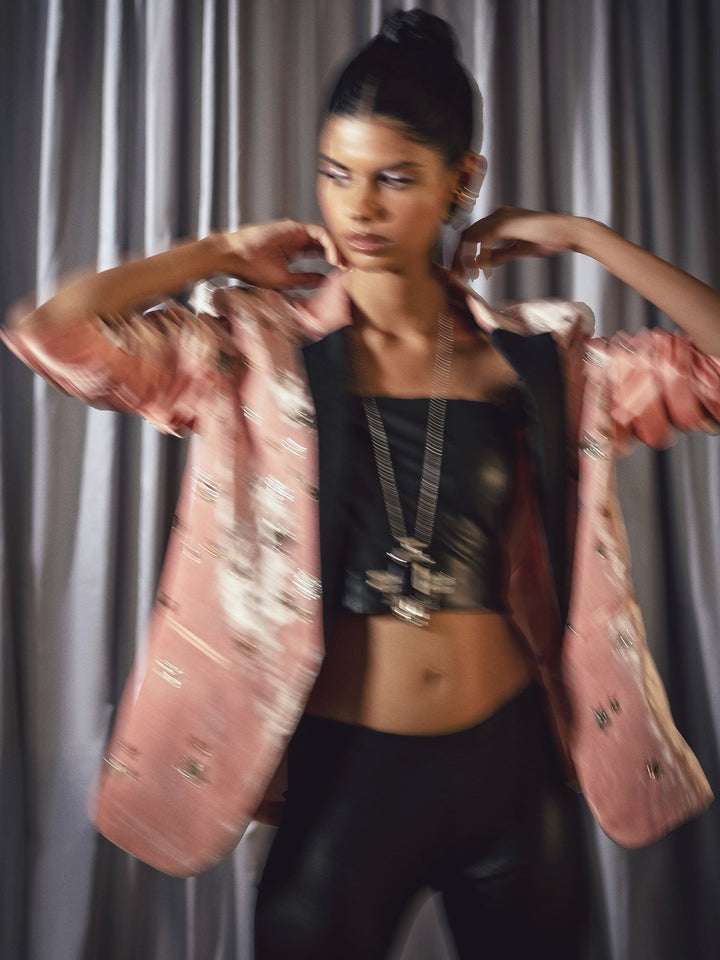 Sanam Chaudhri Arshu Jacket Pink 1 Piece
