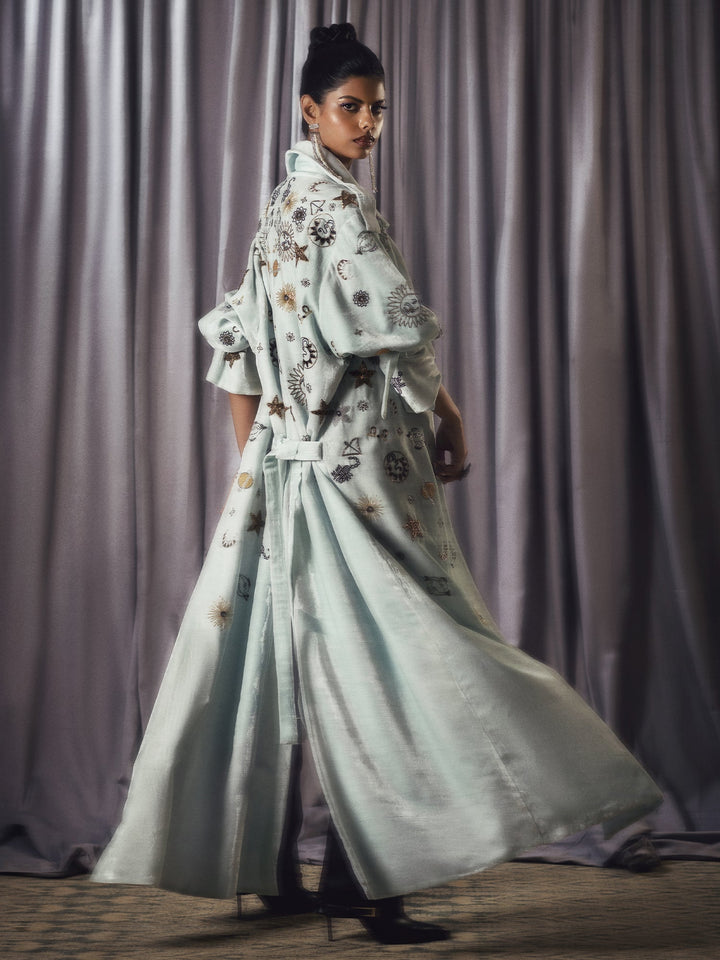 Sanam Chaudhri Azzu Jacket powder blue 1 Piece