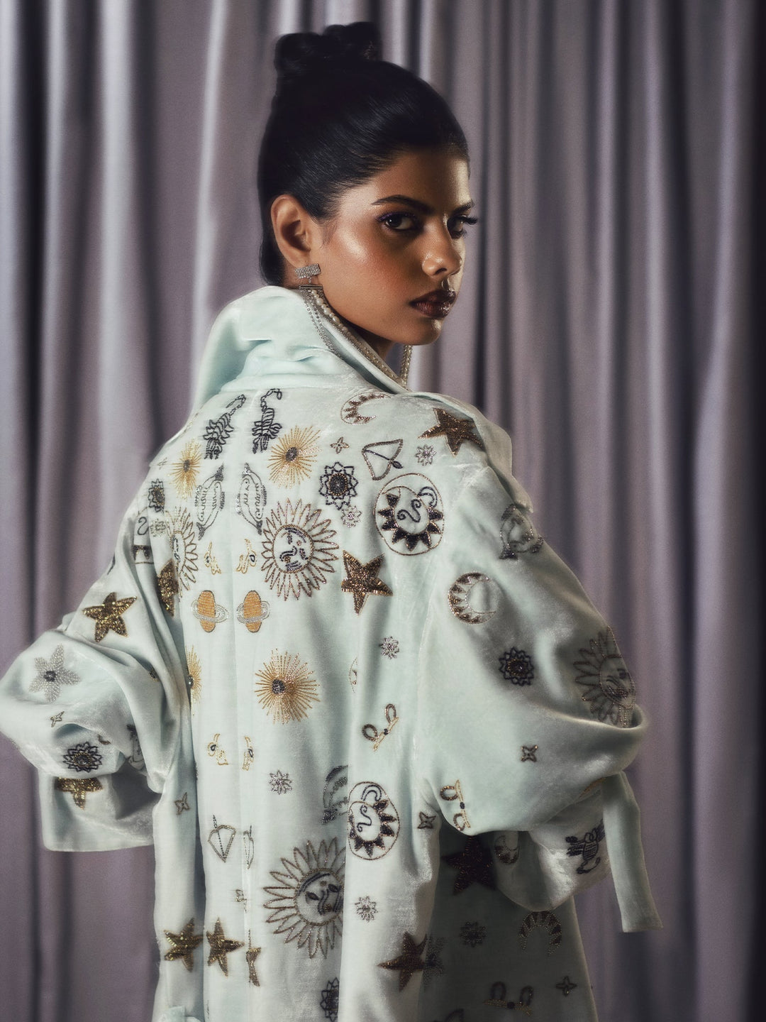 Sanam Chaudhri Azzu Jacket powder blue 1 Piece