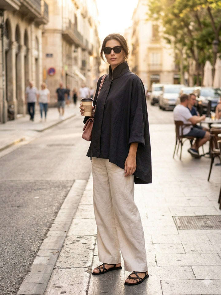 Gulabo - Cotton Irish Loom Top For Women - Black - 1 Piece - Studio by TCS