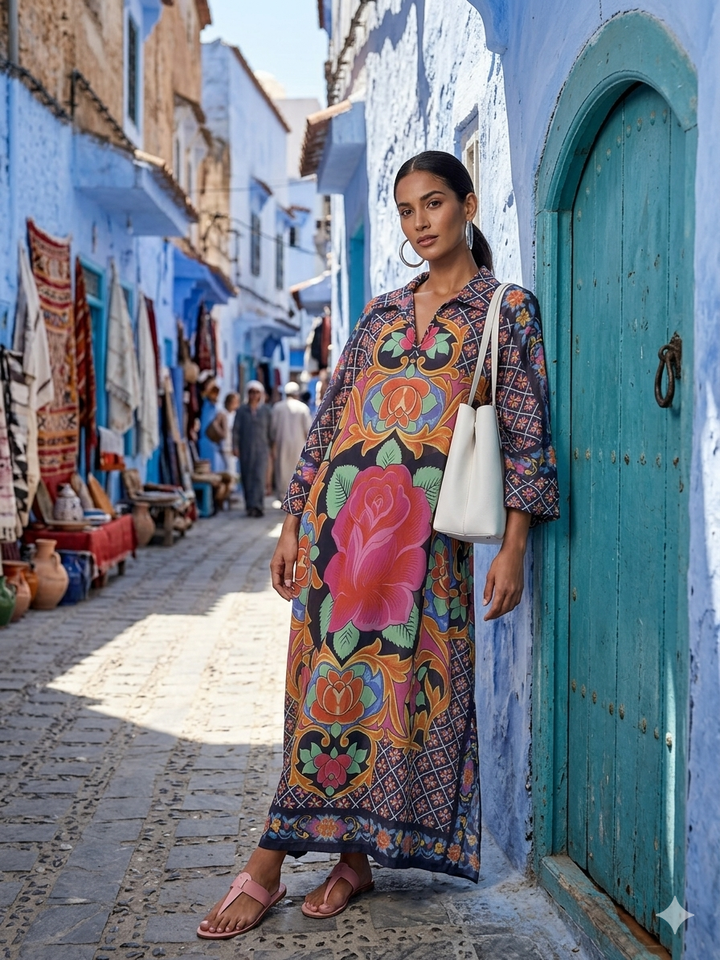 Gulabo - Cotton Swiss Lawn Bloom Kaftan For Women - Multi - 1 Piece - Studio by TCS