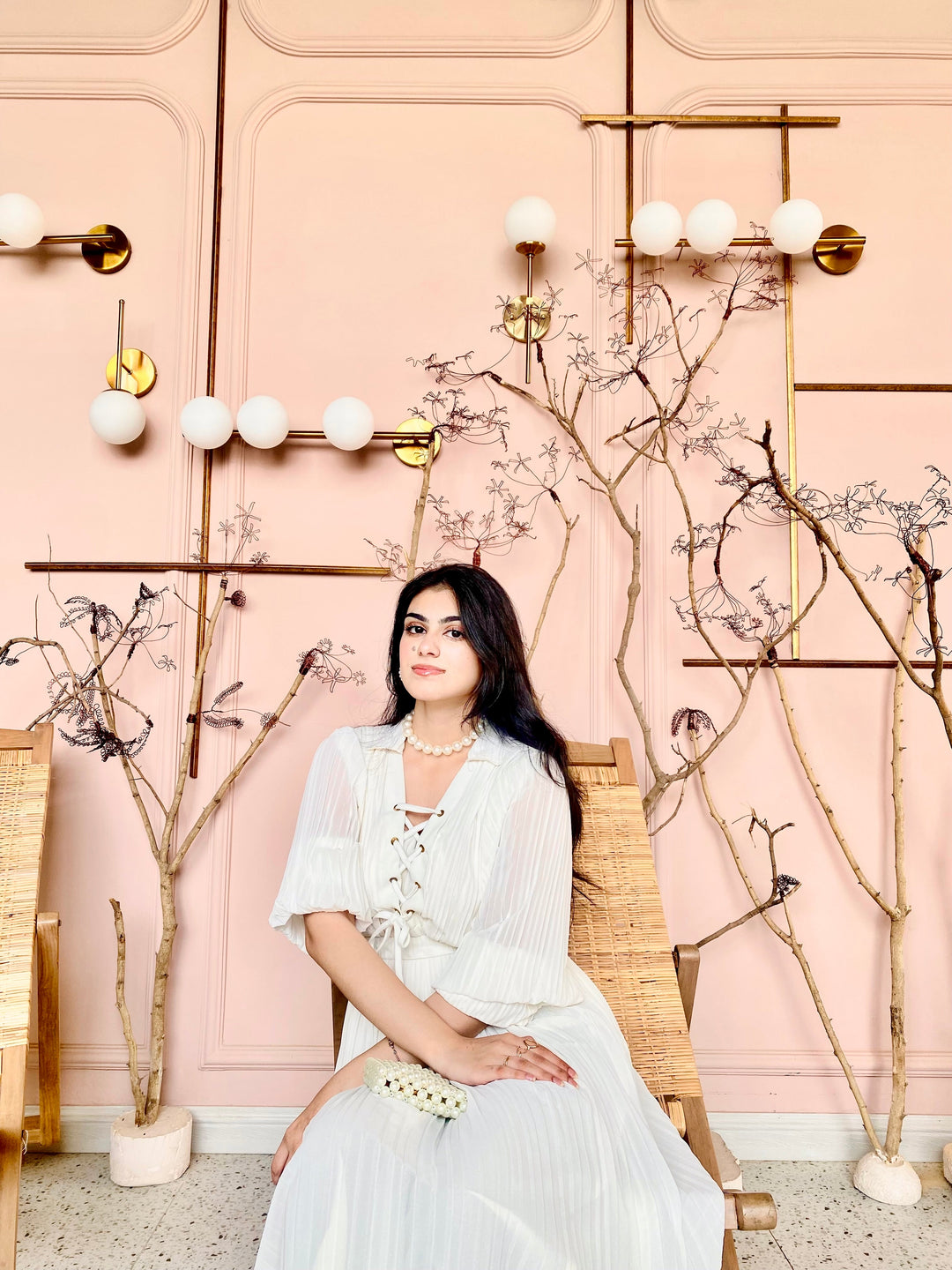 Syah - Jasmine Long Dress - White - Chiffon - 1 Piece