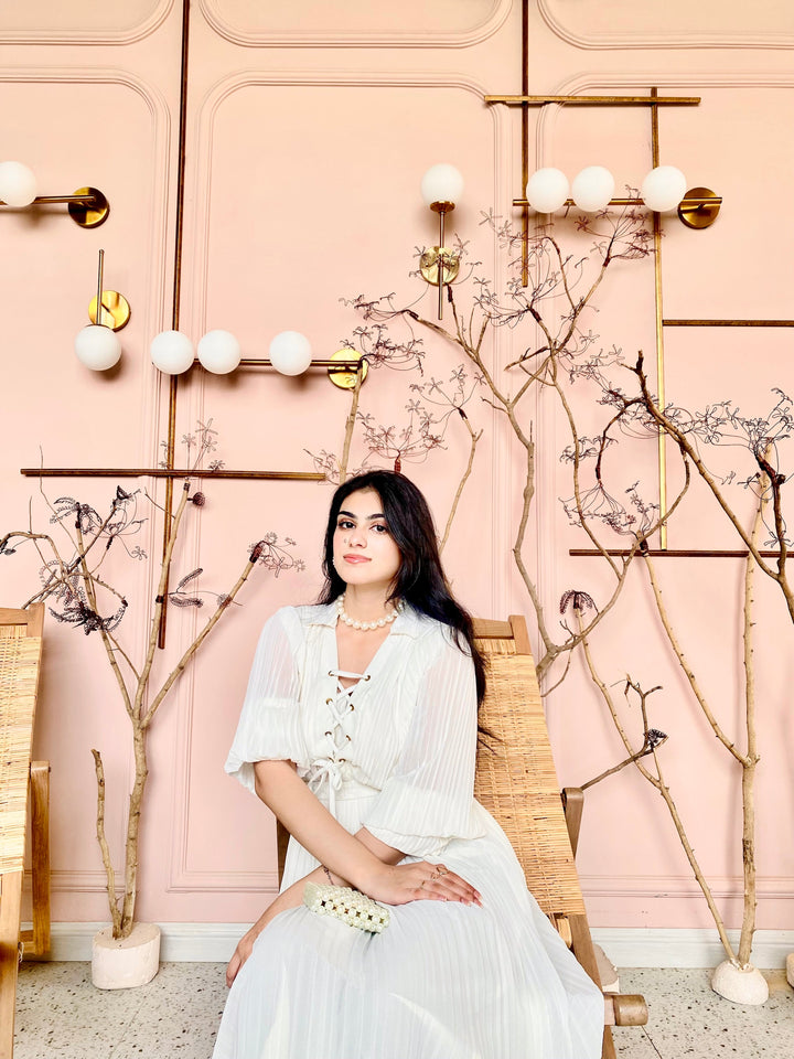 Syah - Jasmine Long Dress - White - Chiffon - 1 Piece