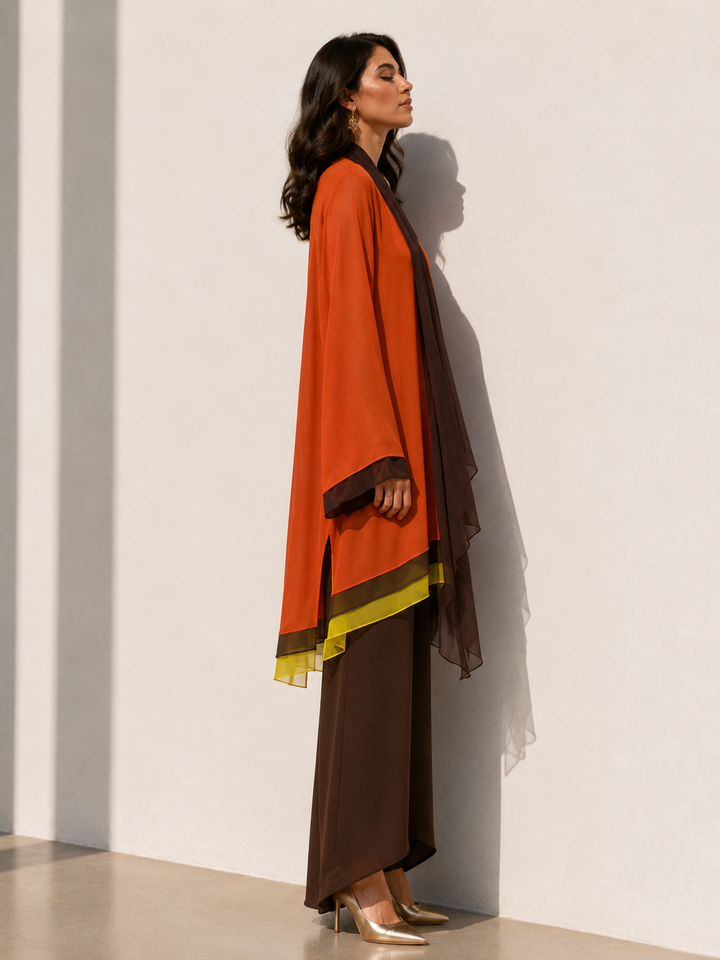 Gulabo Saffron Dusk Suit Brown 3 Piece