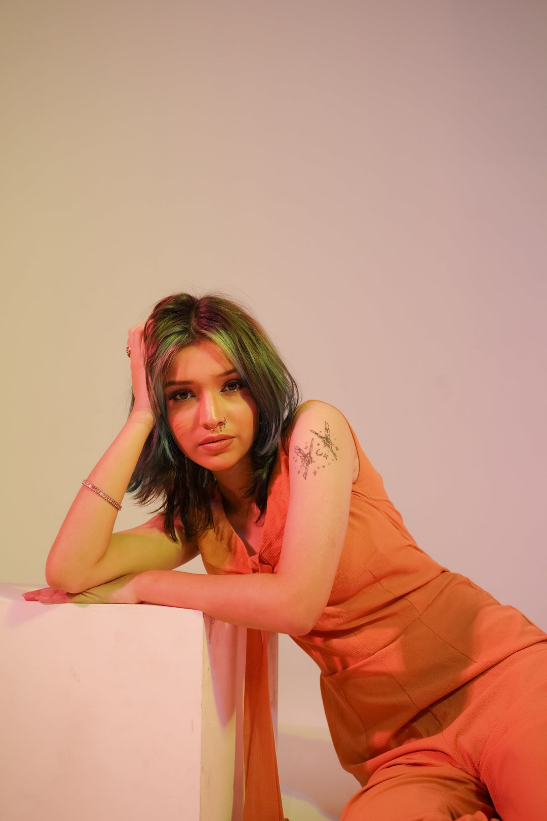 Syah - Skinny - Jumpsuit - Georgette - Skin - 1 Piece