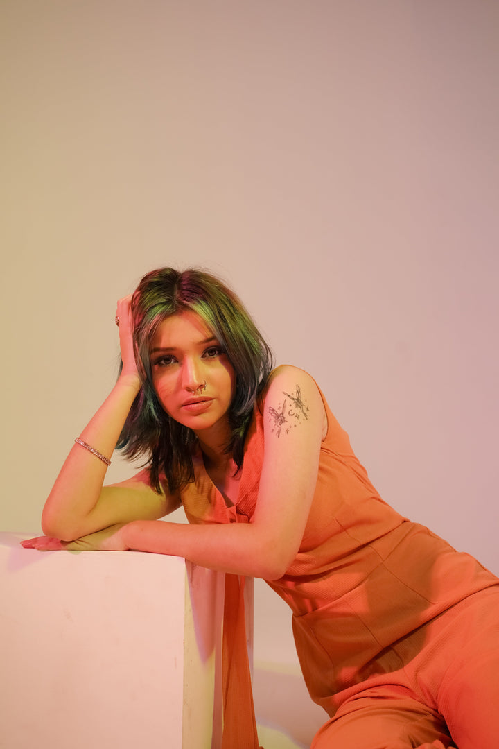 Syah - Skinny - Jumpsuit - Georgette - Skin - 1 Piece