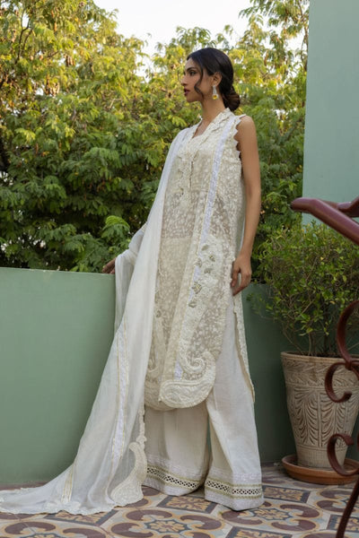 Insia Sohail - Naura - Ivory white - 3 Piece - Khaadar - Studio by TCS