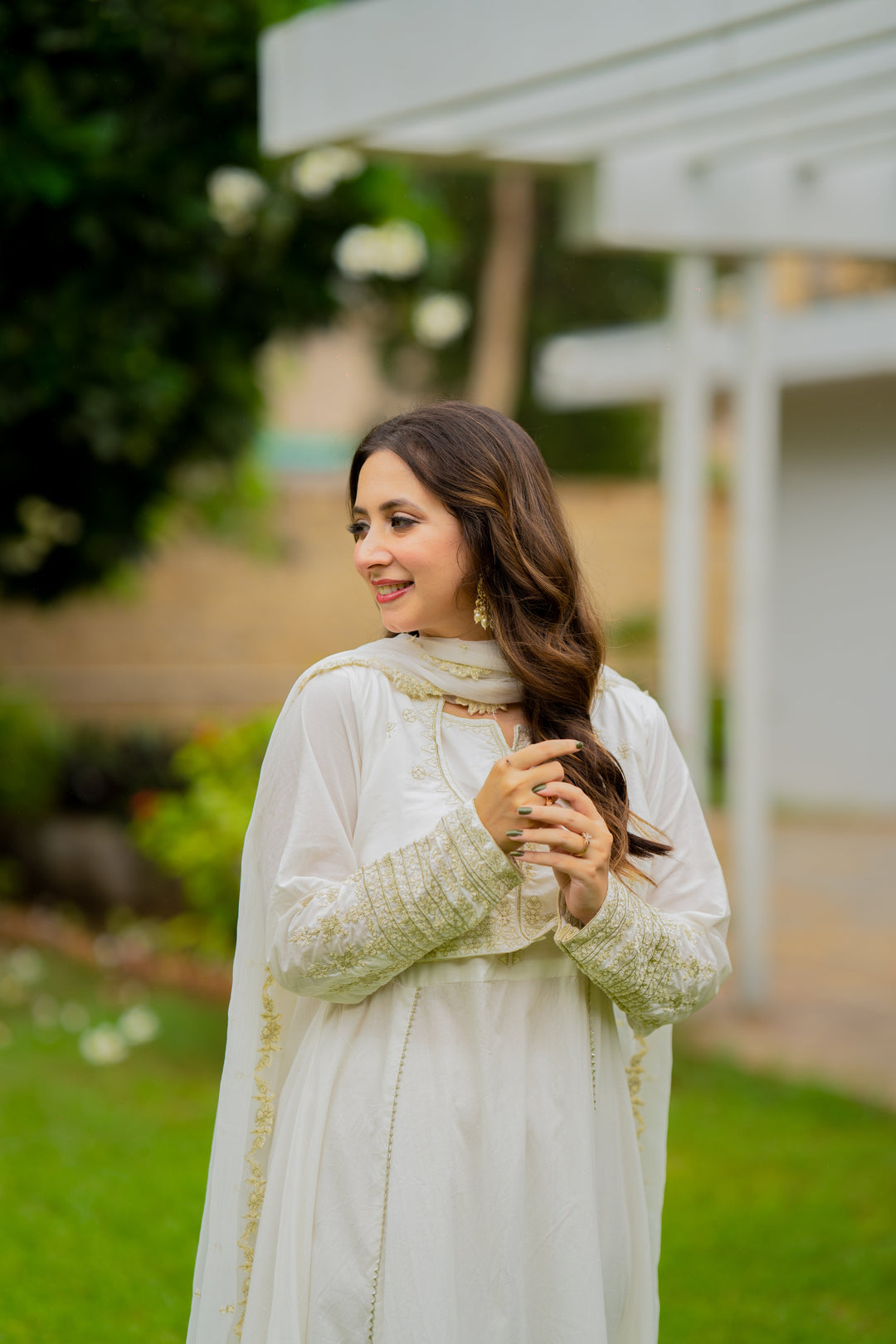 Omal by Komal - TARANA (Shirt & Dupatta ) - White - Lawn - 2 Piece