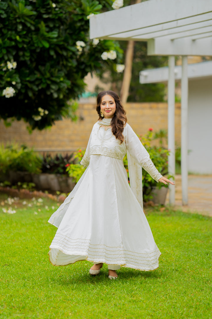 Omal by Komal - TARANA (Shirt & Dupatta ) - White - Lawn - 2 Piece