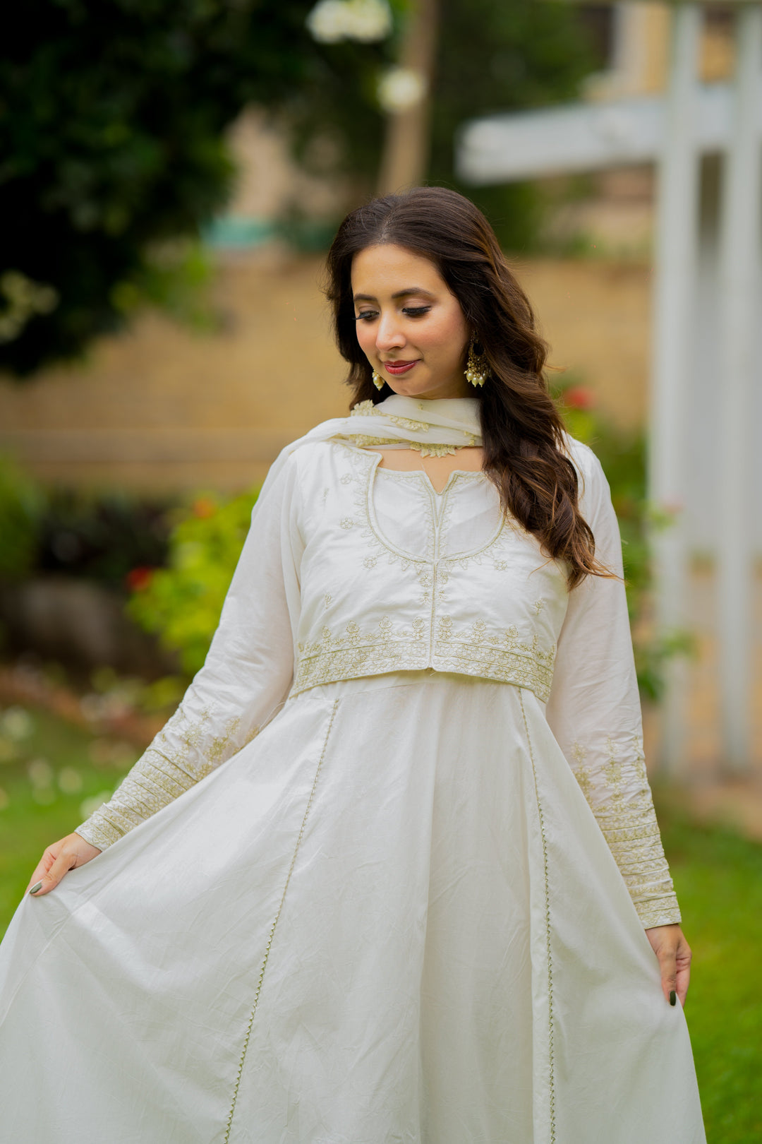 Omal by Komal - TARANA (Shirt & Dupatta ) - White - Lawn - 2 Piece