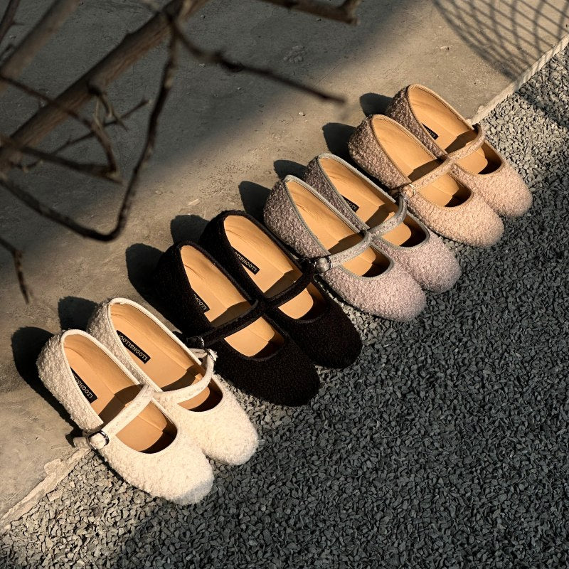 JootiShooti - Rose Quartz Boucle Mary Jane