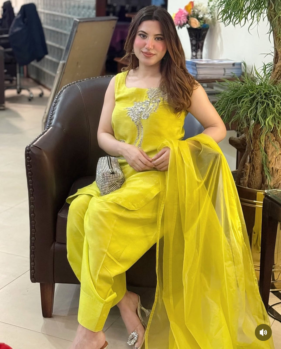 Syah - Tilismi - Raw Silk - Lime-Yellow - 3 Piece