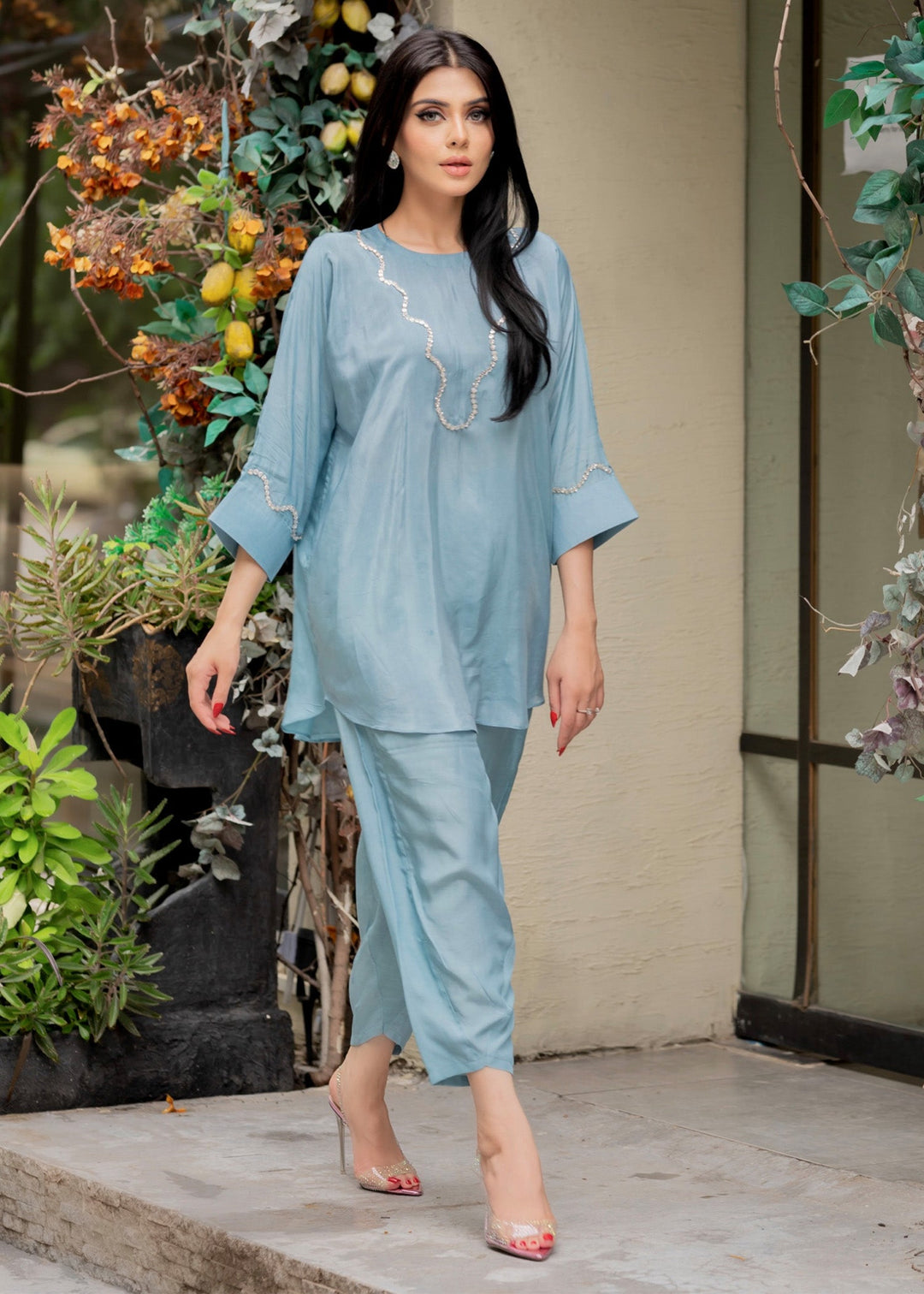 Allure by Ih - CHLOE - Sky Blue - Thai Silk - 2 Piece