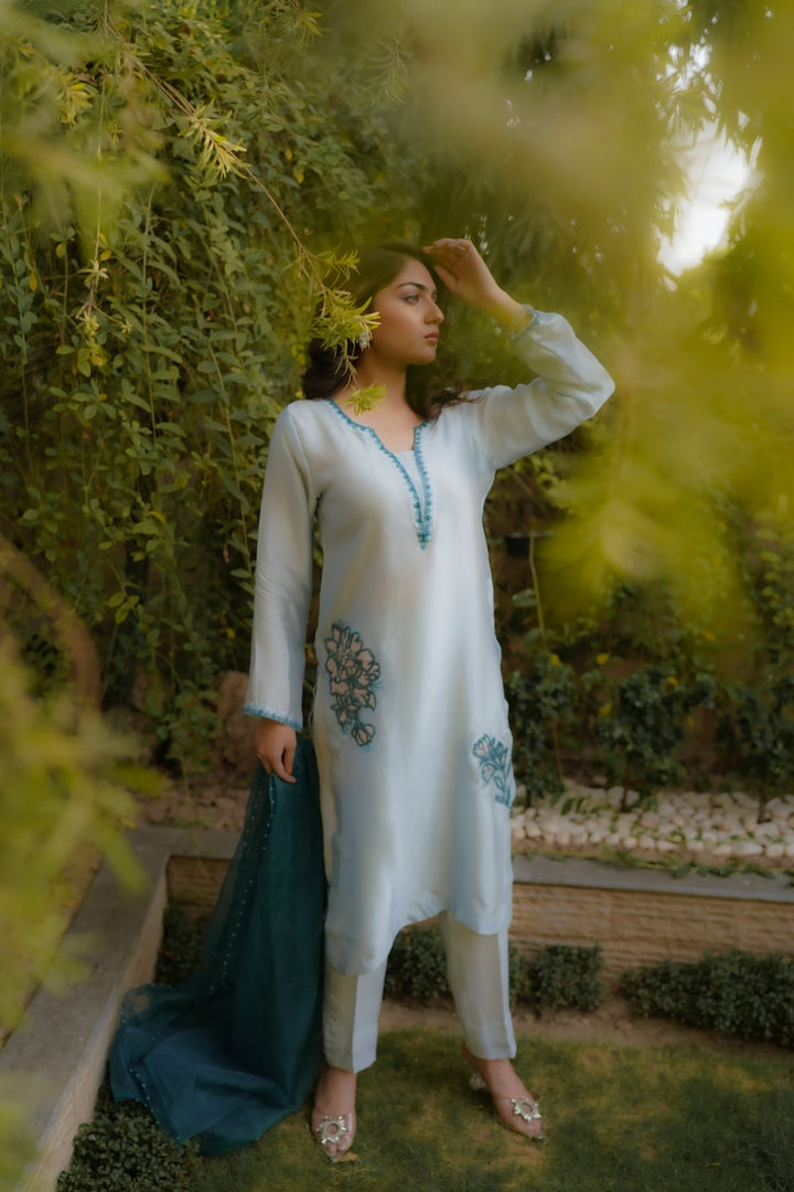 Syah - Ujala - Tissue Silk - Pastel Blue - 3 Piece