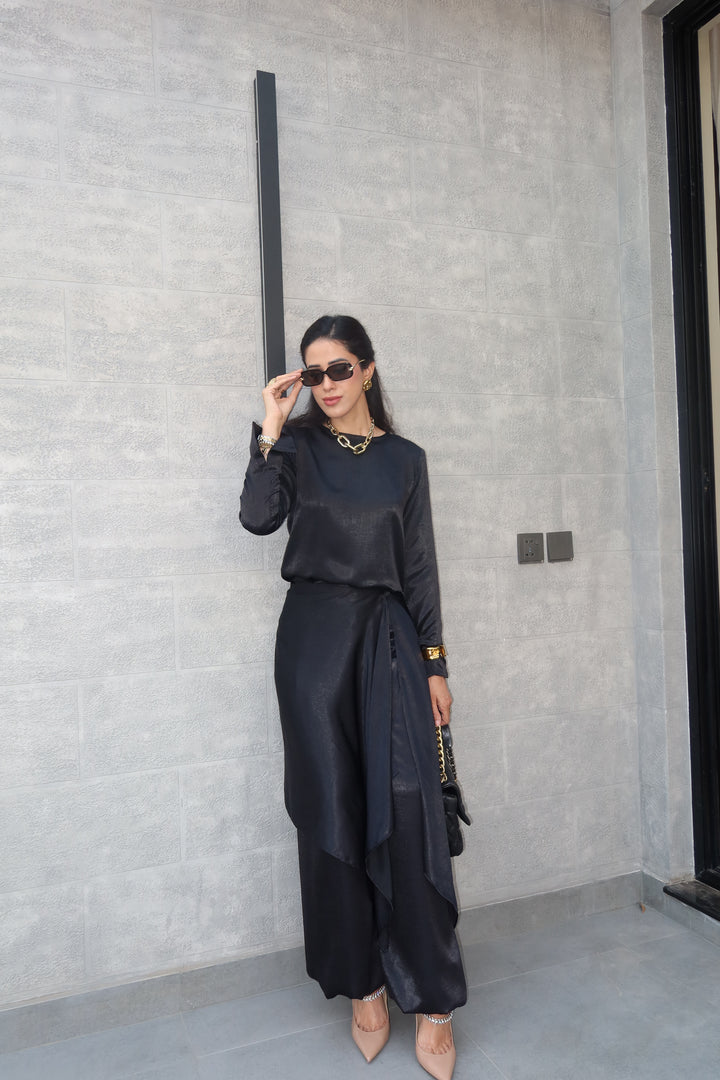 Leon - Noir Silk Co-ord Set For Women - 2 Piece - Studio by TCS