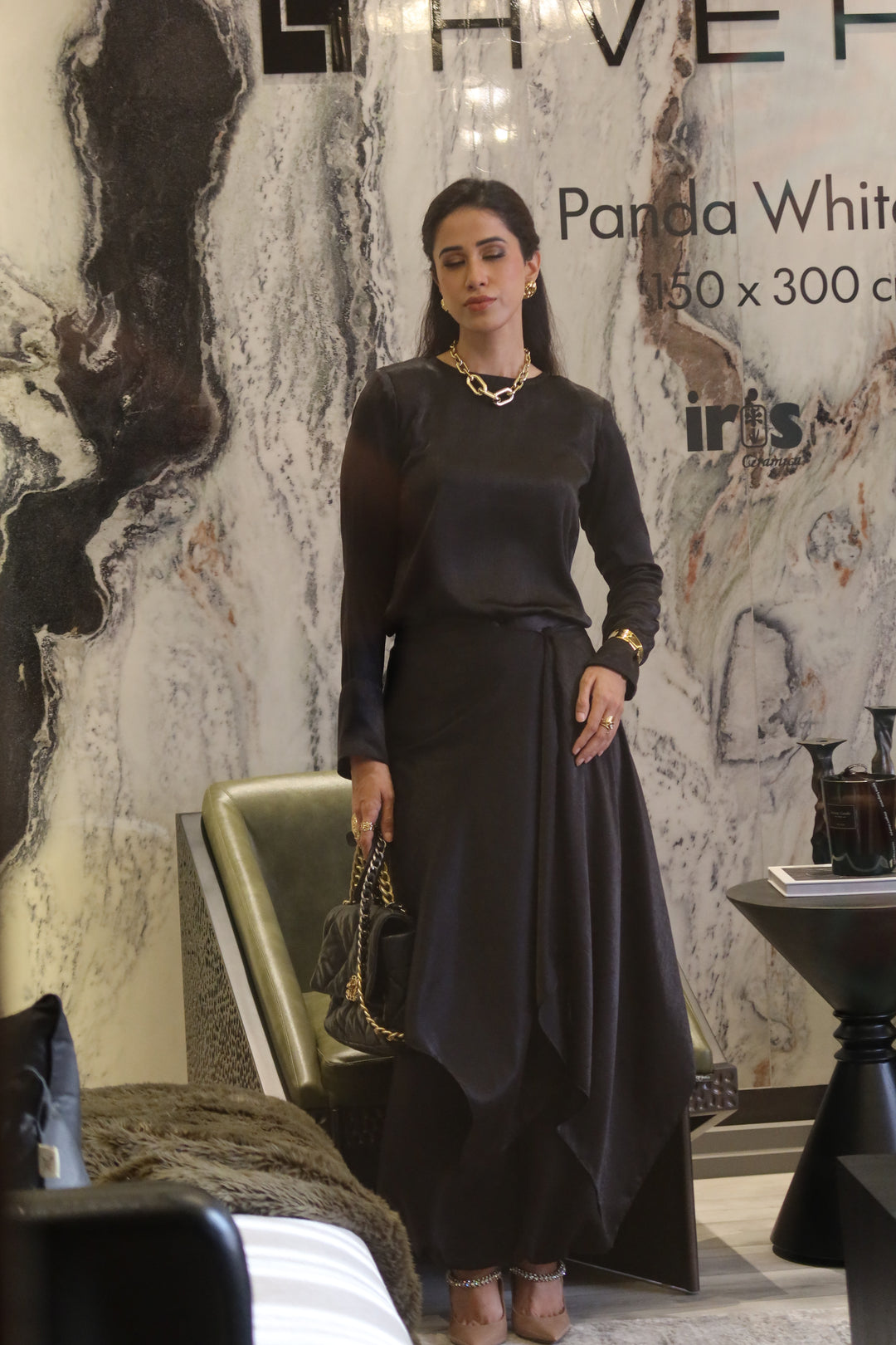 Leon - Noir Silk Co-ord Set For Women - 2 Piece - Studio by TCS
