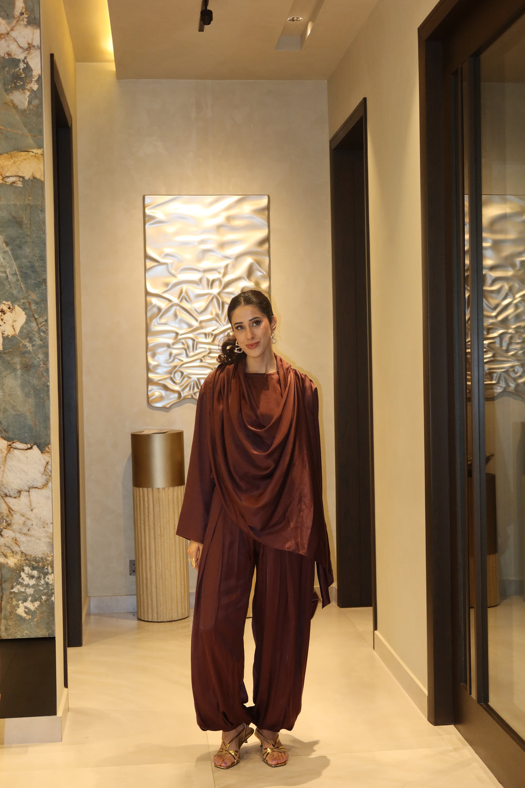 Leon - Chocolates mousse co-ord Set For Women - 2 Piece - Studio by TCS