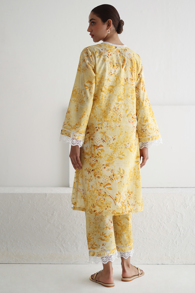 Image - Printed CO-ORD Set - Yellow - Pure Cotton - 2 Piece - Printed