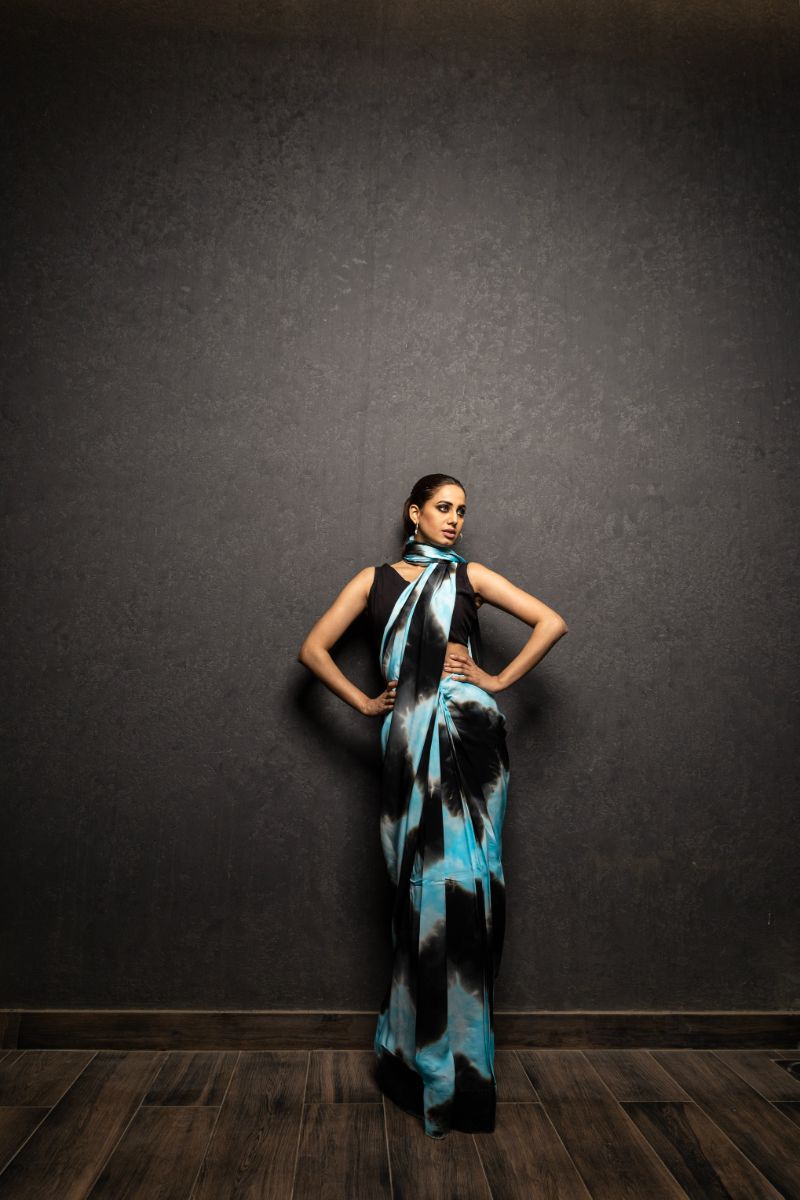 Khanz - Ice dyed Saree - Shamoise Silk - 1 Piece