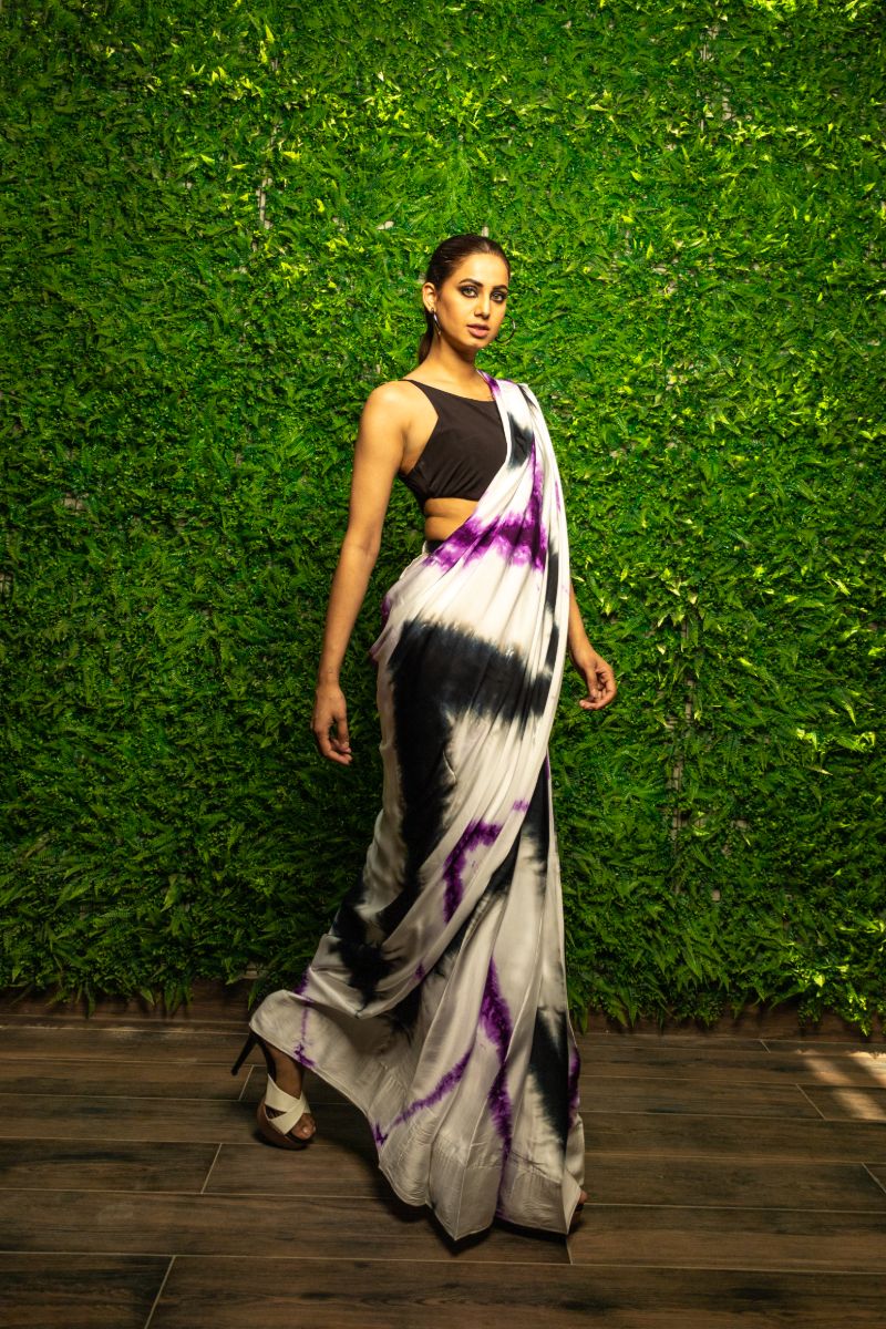 Khanz - Ice dyed Saree - Shamoise Silk - 1 Piece