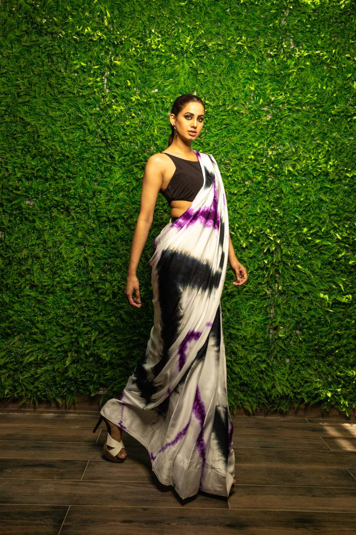 Khanz - Ice dyed Saree - Shamoise Silk - 1 Piece