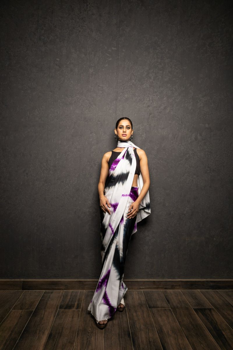 Khanz - Ice dyed Saree - Shamoise Silk - 1 Piece