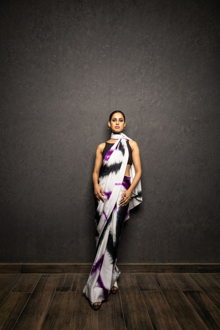 Khanz - Ice dyed Saree - Shamoise Silk - 1 Piece