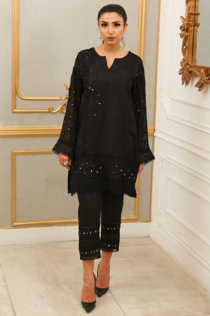 Irum Ghani Trends - Black - 2 Piece - Cotton Net