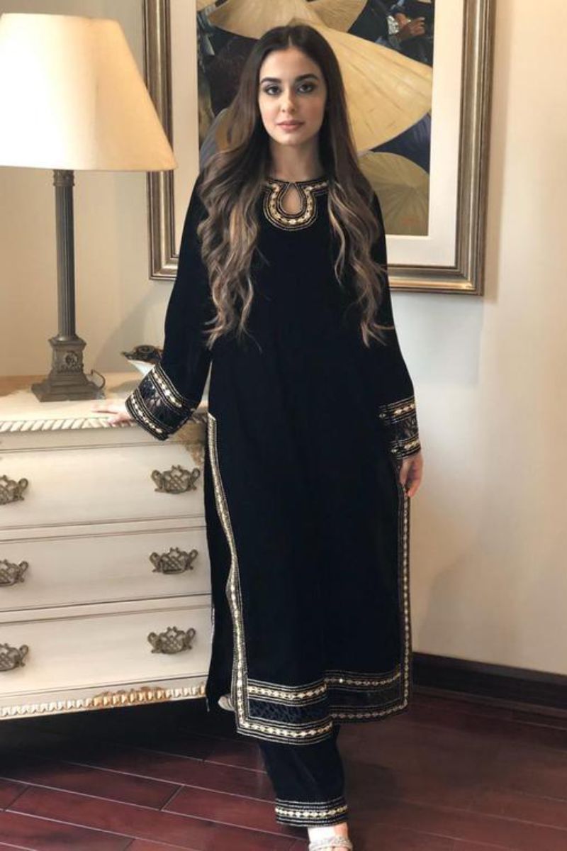 Irum Ghani Trends - Black Blossom - 2 Piece - Valvet