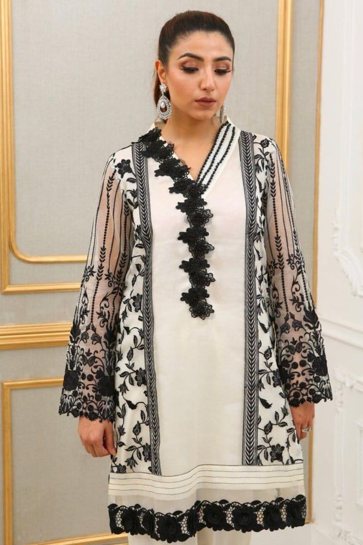 Irum Ghani Trends - Black & White Luna - 2 Piece - Organza