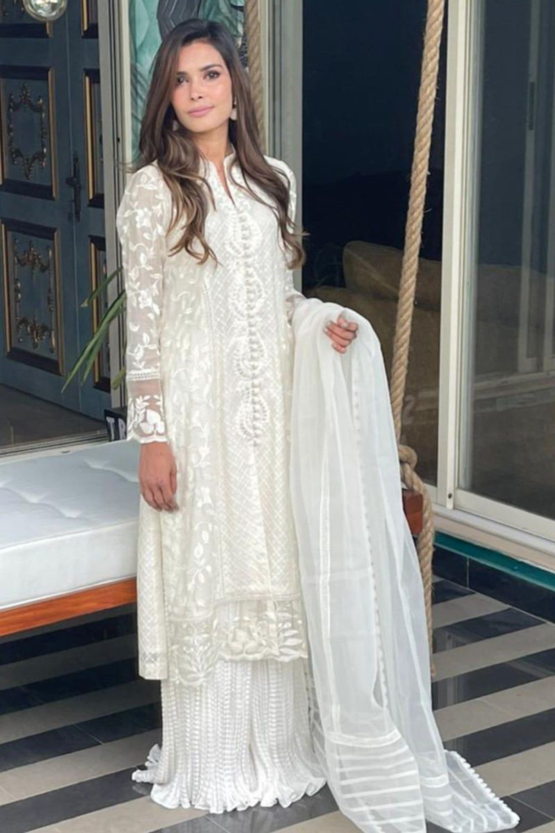 Irum Ghani Trends - Blooms - White - 3 Piece - Cotton Net & Organza