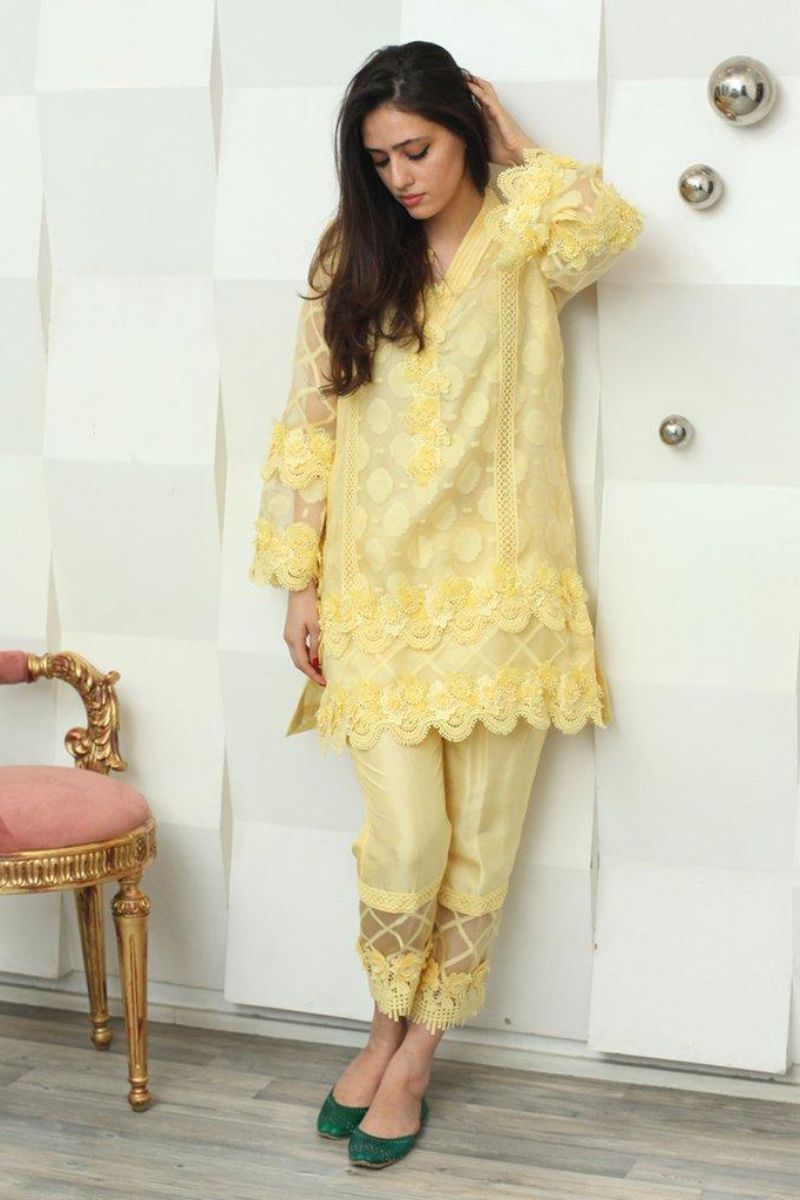 Irum Ghani Trends - Calla - Yellow - 2 Piece - Silk & Organza