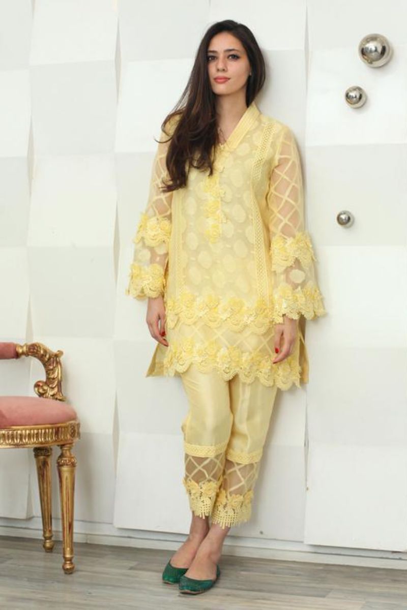 Irum Ghani Trends - Calla - Yellow - 2 Piece - Silk & Organza