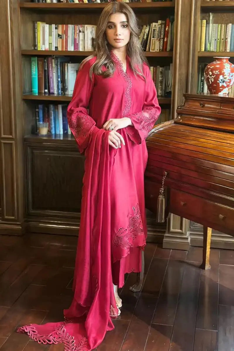 Irum Ghani Trends - DAHLIA MARRON - Cotton & Silk - 3 Piece