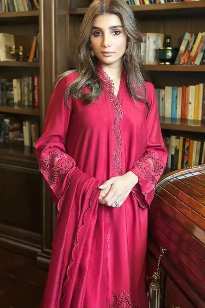 Irum Ghani Trends - DAHLIA MARRON - Cotton & Silk - 3 Piece