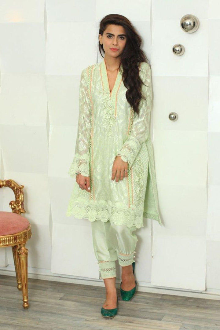 Irum Ghani Trends - Day Lily - Green - Cotton - 2 Piece
