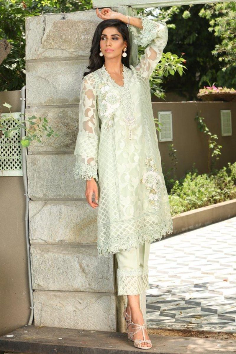 Irum Ghani Trends - Elysian - Mint Green - 2 Piece - Organza