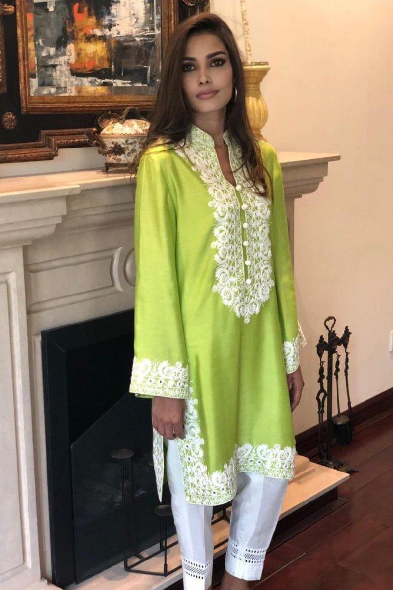 Irum Ghani Trends - Green Blooming Tale - 1 Piece - Cotton Silk