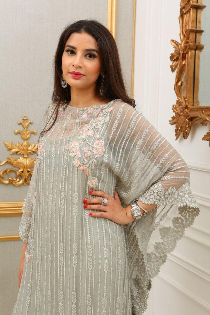 Irum Ghani Trends - Grey Dahlia - 2 Piece - Chiffon & Organza