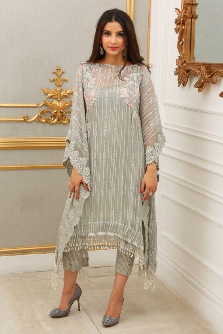 Irum Ghani Trends - Grey Dahlia - 2 Piece - Chiffon & Organza