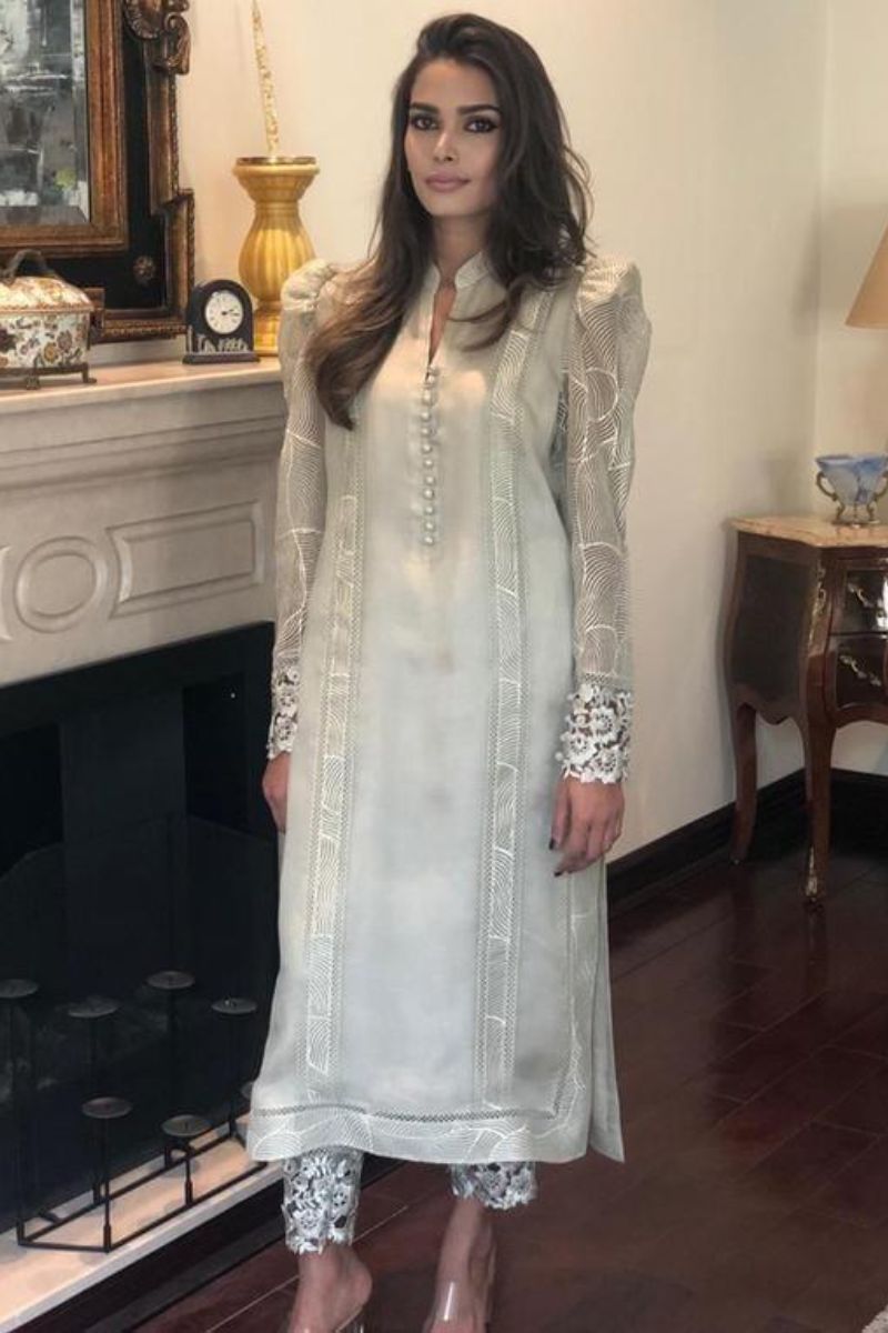 Irum Ghani Trends - Ice Mint Blush - 3 Piece - Organza