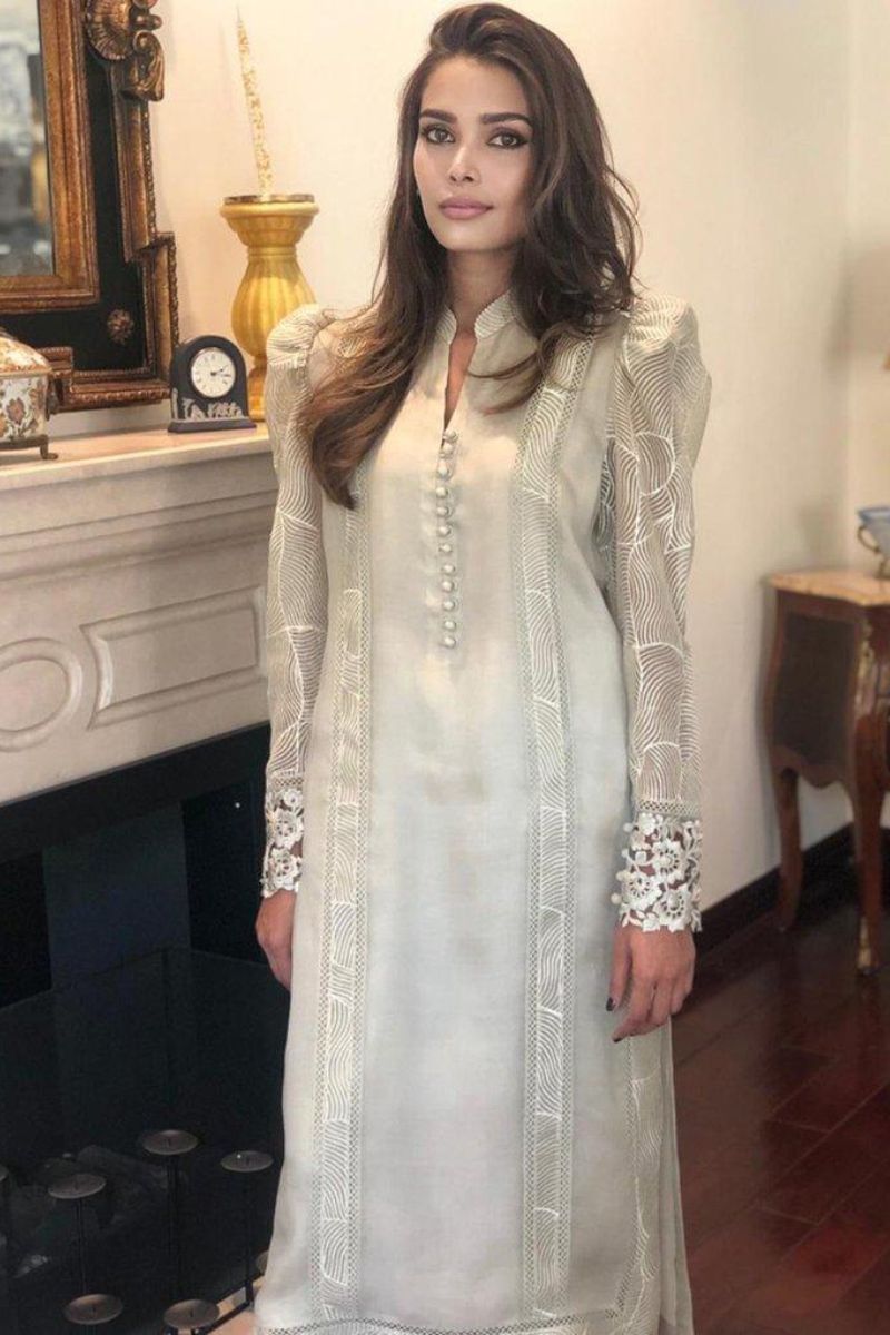 Irum Ghani Trends - Ice Mint Blush - 3 Piece - Organza